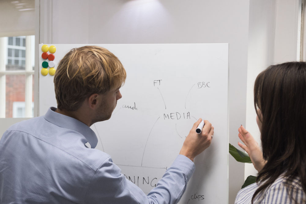 Team around a whiteboard